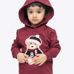 ariel Kids Graphic Embellished Hooded Cotton Sweatshirt-picture-24