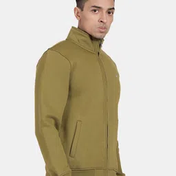 t-base Men Solid Front Open Sweatshirt image 3