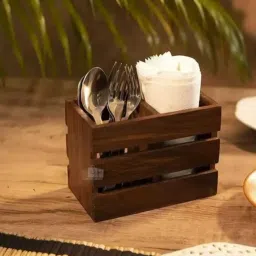 Alifer shoppee Wooden Cutlery Spoon Holder Wooden Cutlery Set-11