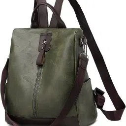 Small 15 L Laptop Backpack Laptop Backpack Vegan Leather Casual Convertible Backpack Handbag-image-84