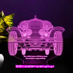 starlaser 3D Royal car Night Light Table lamp with 16 Color Changing Light and Remote Control Gift for Birthday Table Lamp image 2