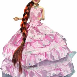 Dolls for Girls Doll with Long Hair Ballgown Dress with Floral Embellishments-image-54