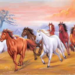 50.8 cm Beautiful Saven Horse Scenery Self Adhesive Sticker-image-49