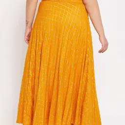 CLORA CREATION PLUS Plus Size Printed Flared Maxi Skirt image 5