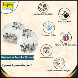 inpro Serve Snacks in Style with our Melamine Plates Addition to Your Dinner! Half Plate image 3