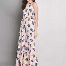 emeros Floral Printed Halter Neck Sleeveless Basic Jumpsuit image 4