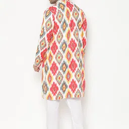 Hangup Men White Printed Kurta with Pyjamas image 5