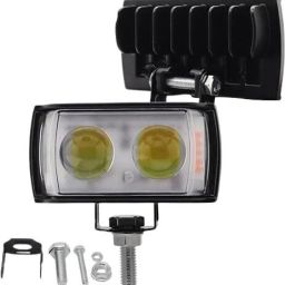 shop4u Mini Double Lens Fog Light with yellow, White & Blue Fleshing Reflection 12-24 V Fog Lamp Car, Truck, Van LED (12 V, 45 W) image 4