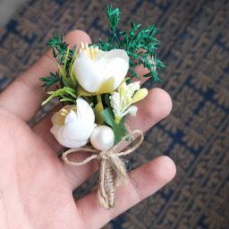 groomiverse Tulip Flower Bow Brooch With Turf & Pearl Brooch-image-46