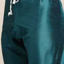 SOJANYA Men Teal Green Kurta with Pyjama & Nehru Jacket image 3