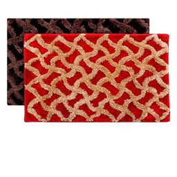 Kuber Industries Set Of 2 Patterned Velvet Anti-Skid Doormat-13