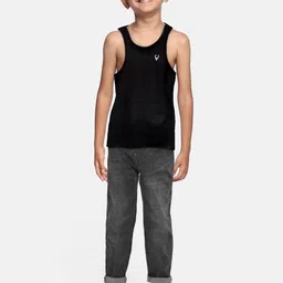 Allen Solly Junior Boys Black Solid T-shirt-image-27