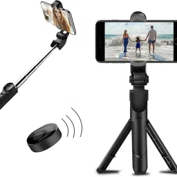 Wanzhow Best XT-02 Bluetooth Extendable Selfie Stick for Making Vlog Videos Tripod stand Monopod, Tripod, Tripod Kit-1