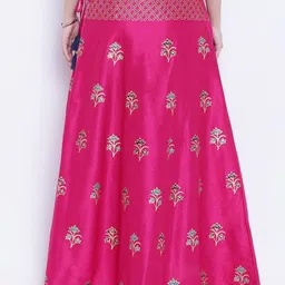 studio rasa Ethnic Motifs Block Print Flared Maxi Skirt image 4