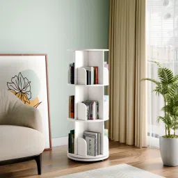 360° Rotating Engineered Wood Open Book Shelf-image-44