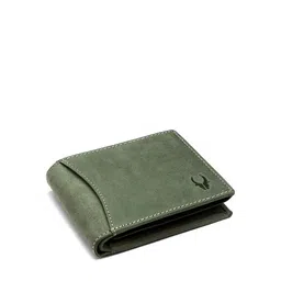 WildHorn Men Green Textured Two Fold Wallet image 5