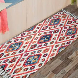 HOMADORN Red & Blue Geometric Printed Anti-Skid Rectangular Floor Mats image 5