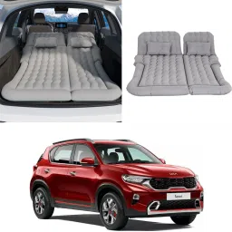 Multifunctional Car Inflatable Bed Air Mattress SUV For Kia Sonet (Grey) Car Inflatable Bed-3