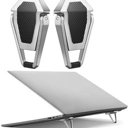 BUFONA Laptop Desk Stand Foldable Keyboard & Tablet Laptop Desk Stand Cooling Pad Foldable Metal Laptop Stand Portable Invisible Laptop Riser Stand 2pcs Laptop Stand-7