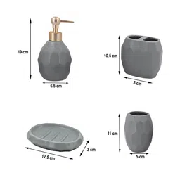 Kookee Grey 4 piece Abstract Bath Accessories Set image 4