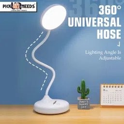 pick ur needs Rechargeable LED Desk Lamp With 3 Multiple Color Touch Dimmable Brightness Study Table Lamp image 2