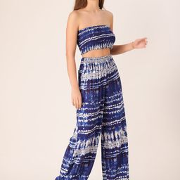 DressBerry Tie & Dye Printed Tube Top & Palazzo Co-Ord Set-19