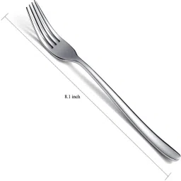 pepplo Dinner Forks, Stainless Steel Table Forks, Flatware(Silver,Set of 12) Stainless Steel Dinner Fork Set image 5