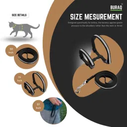 buraq Reflective Cat Harness with Leash Set for Walking , Escape Proof Cat Harness & Leash image 4