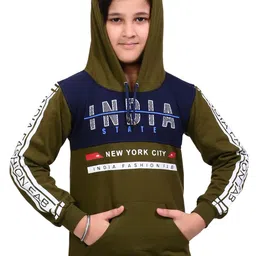 BAESD Boys Green Typography Printed Full Sleeve Hooded Sweatshirt-image-44