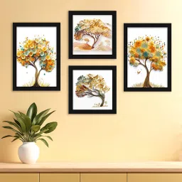 Set of 4 Modern Art Framed Painting for Living Room Bedroom Home Digital Reprint 10 inch x 32 inch Painting-8
