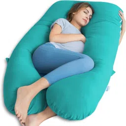 "Enjoy full-body comfort and support for a more peaceful pregnancy journey." Microfibre Solid Pregnancy Pillow Pack of 1-image-14