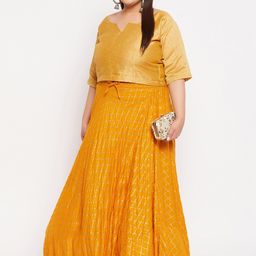 CLORA CREATION PLUS Plus Size Printed Flared Maxi Skirt image 2