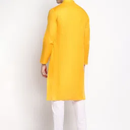 DEVOILER Ethnic Motifs Printed Band Collar Kurta with Pyjamas image 5