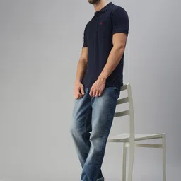 ONN Men Navy Blue Polo Collar T-shirt-image-16