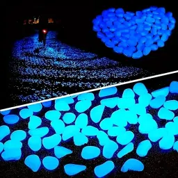 100 Pieces Luminous Stones, Fluorescent Pebbles Glowing Pebbles Glow Stones Regular Oval Rock Stone-picture-28