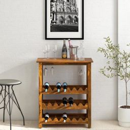 woodsworth from pepperfry Abbey Sheesham Wood Bar Cabinet in Scratch Resistant Provincial Teak-picture-44