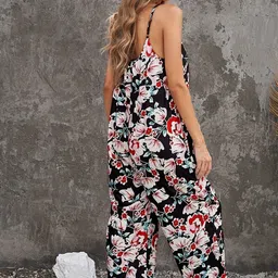 StyleCast Red Printed Shoulder Straps Basic Jumpsuit image 5