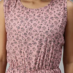 SHOWOFF Mauve & Black Printed Basic Jumpsuit image 2