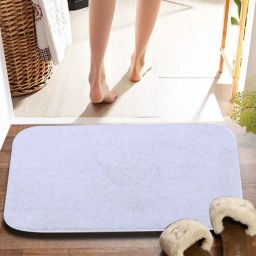 pano White Solid MicroFibre 15x10 Inches Antiskid Bath Mats-picture-14