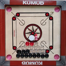 SMALL CARROM BOARD 20 INCH RED KIKAR WOOD FRAME 50 cm Carrom Board-picture-18