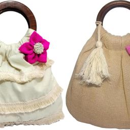 Women Pink, White, Pink, Brown Potli-image-88