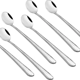 Set of 6 Pcs Long Handle Spoons, Food Grade Stainless Steel, Long Handle Spoon Stainless Steel Dessert Spoon Set-image-77