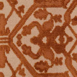 PRESTO Beige & Orange Ethnic Motif Patterned No shredding Carpet image 5