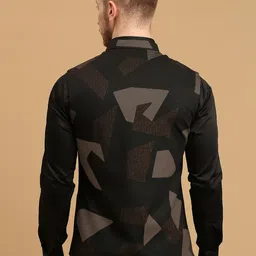 ESSAS club Geometric Printed Nehru Jacket image 3