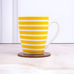 UPC Yellow & White Printed Ceramic Glossy Mugs Set of Cups and Mugs image 5