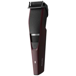 PHILIPS 3000 Series Rechargeable Cordless Wet & Dry Trimmer for Beard & Moustache with 10 Length Settings for Men (60min Runtime, LED Charge Indicator, Wine) image 4