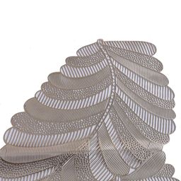 Kuber Industries Gold-Toned Leaf Design Non-Slip Table Runner image 3