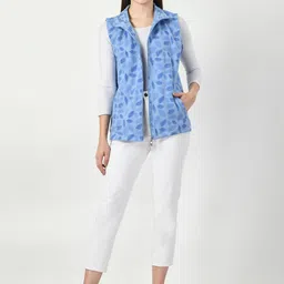BAESD Printed Sleeveless Lightweight Open Front Jacket image 4