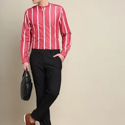 INVICTUS Standard Slim Fit Striped Cotton Formal Shirt-39