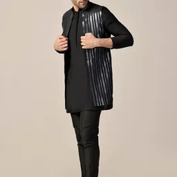 KISAH Regular Gotta Patti Kurta with Trouser & Nehru Jacket image 5